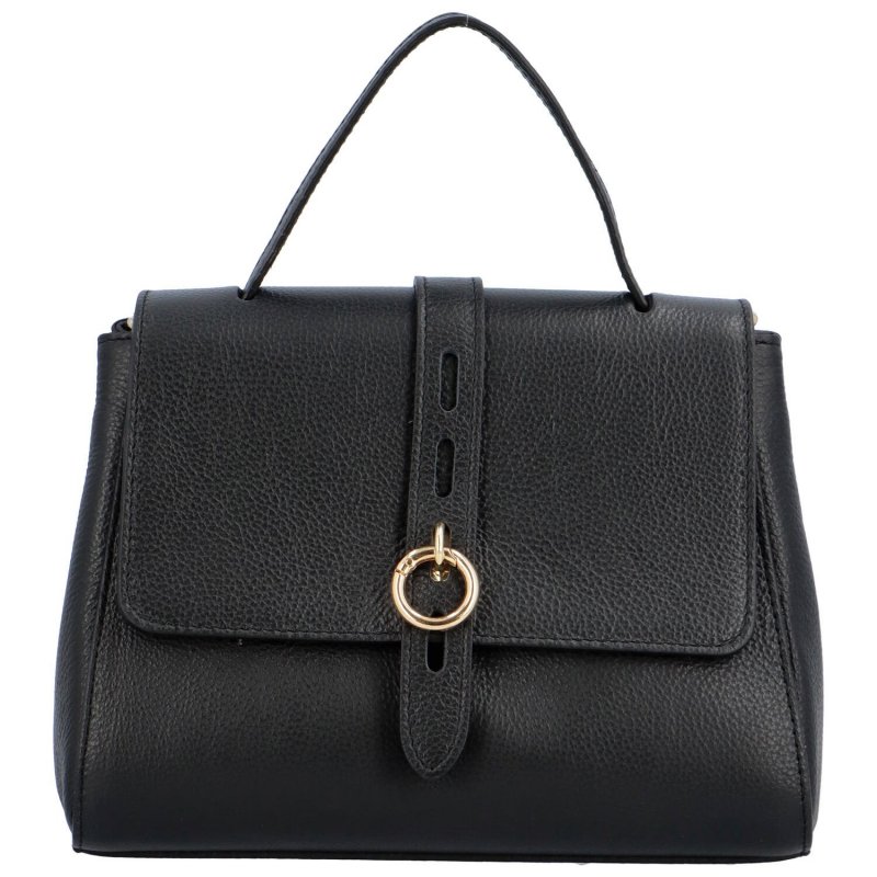 Luxusní dámská kožená kufříková kabelka do ruky Ella, černá