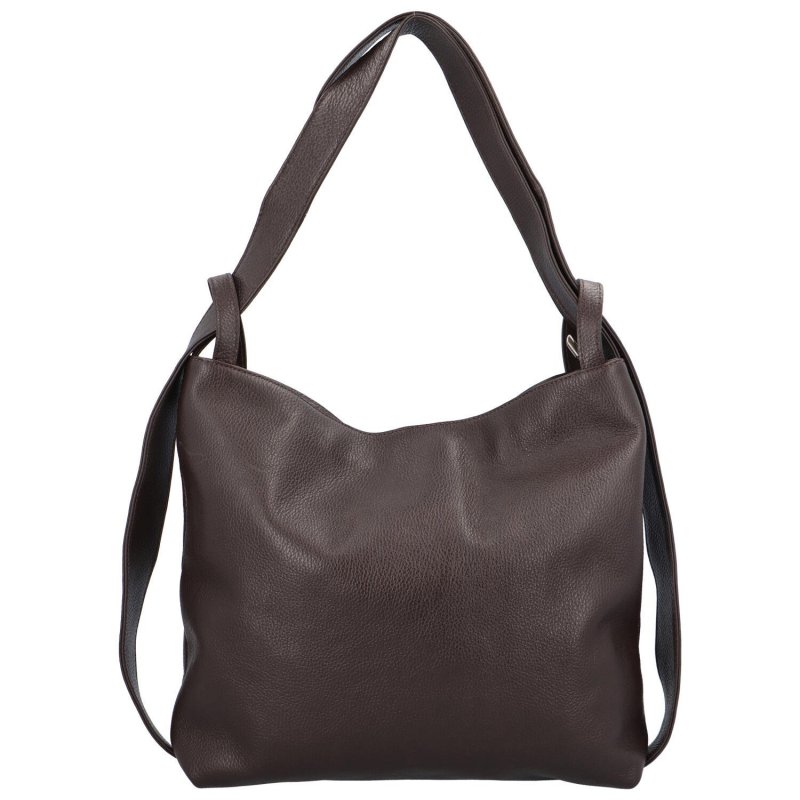 Stylový dámský kožený kabelko-batoh Vanessa, tmavě hnědá