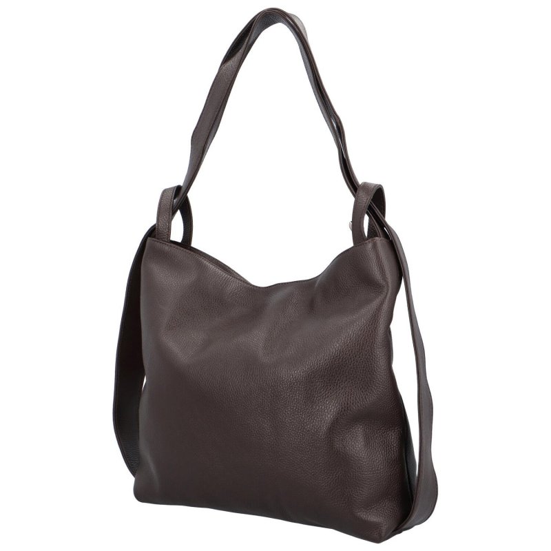Stylový dámský kožený kabelko-batoh Vanessa, tmavě hnědá