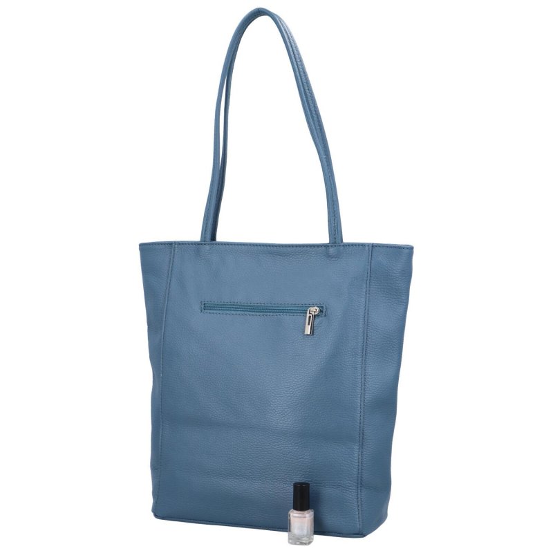 Luxusní dámská kožená kabelka Jane, světle modrá