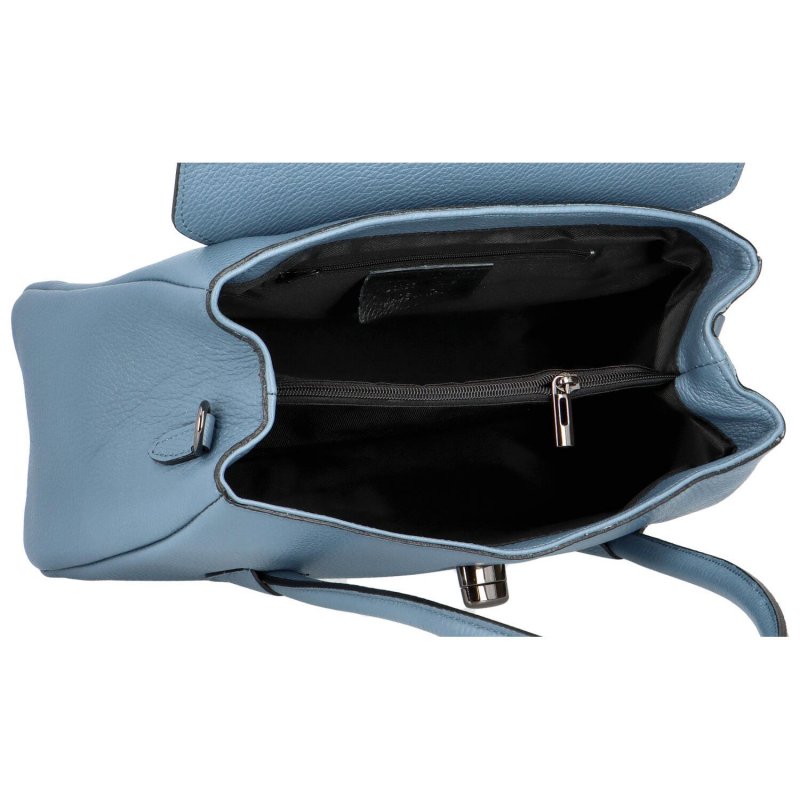 Kufříková dámská kožená kabelka do ruky Arlingto, světle modrá