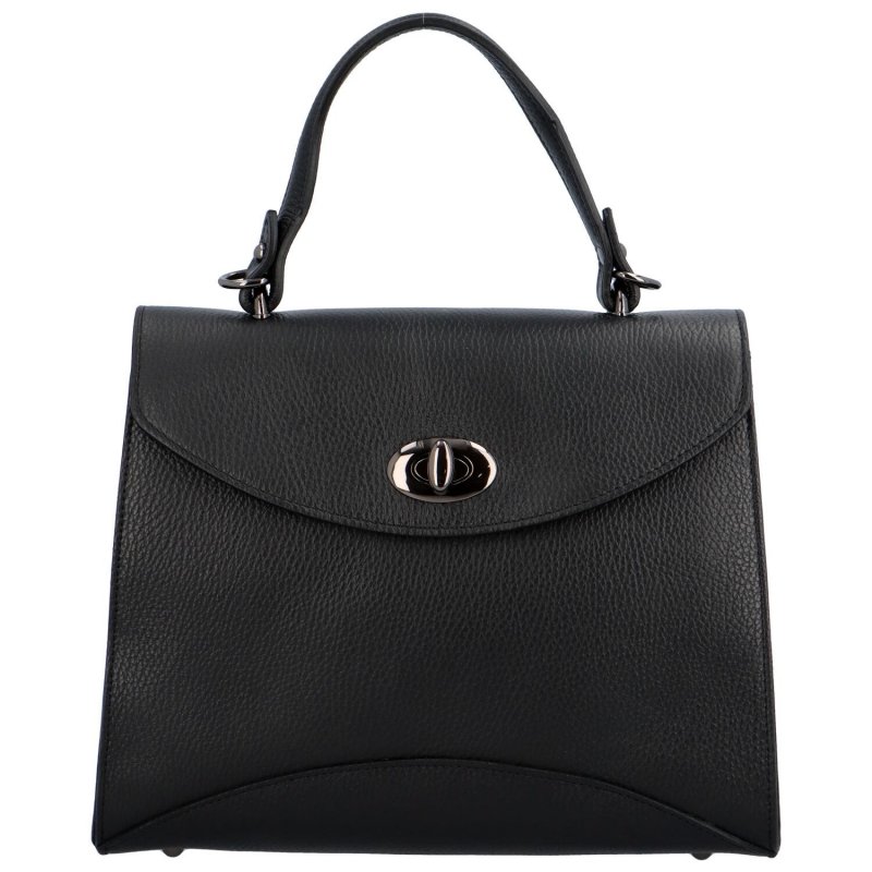 Luxusní dámská kožená kufříková kabelka do ruky Anne, černá