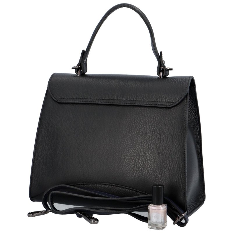 Luxusní dámská kožená kufříková kabelka do ruky Anne, černá