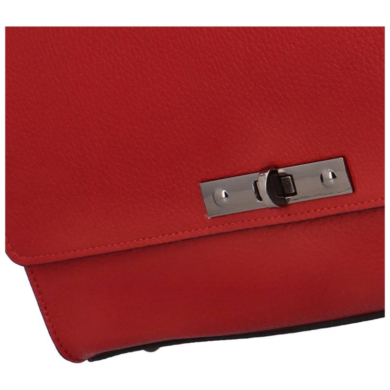 Kožená dámská kufříková kabelka do ruky Byrald, tmavě červená
