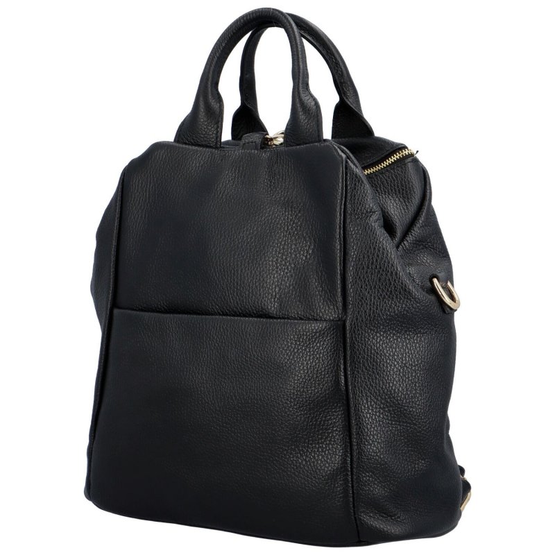 Luxusní dámský kožený kabelko-batoh Opu, černá