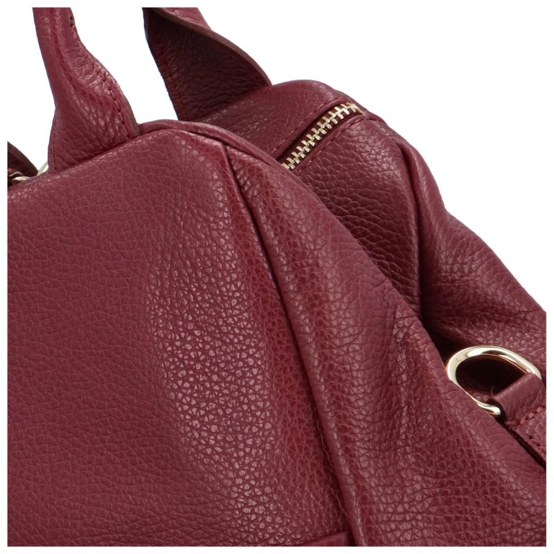 Luxusní dámský kožený kabelko-batoh Opu, vínová