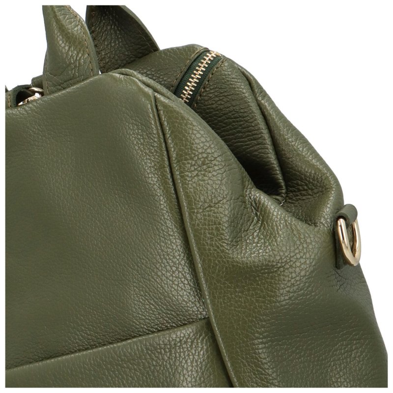 Luxusní dámský kožený kabelko-batoh Opu, zelená