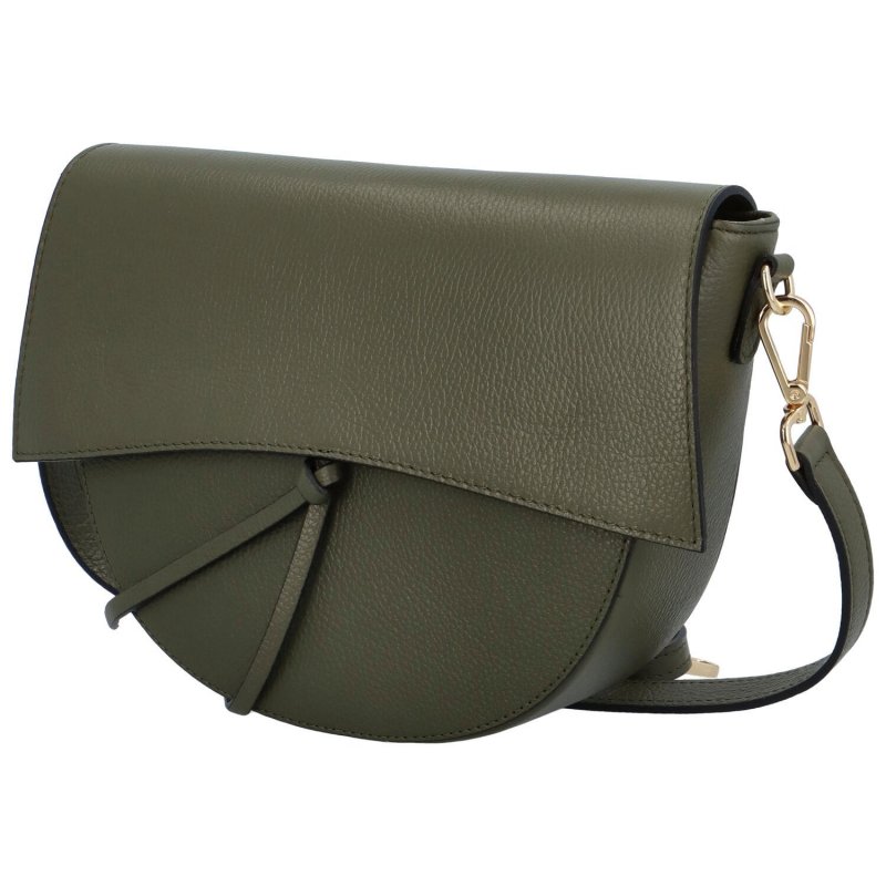 Luxusní dámská kožená kabelka Leather mini, tmavé zelená