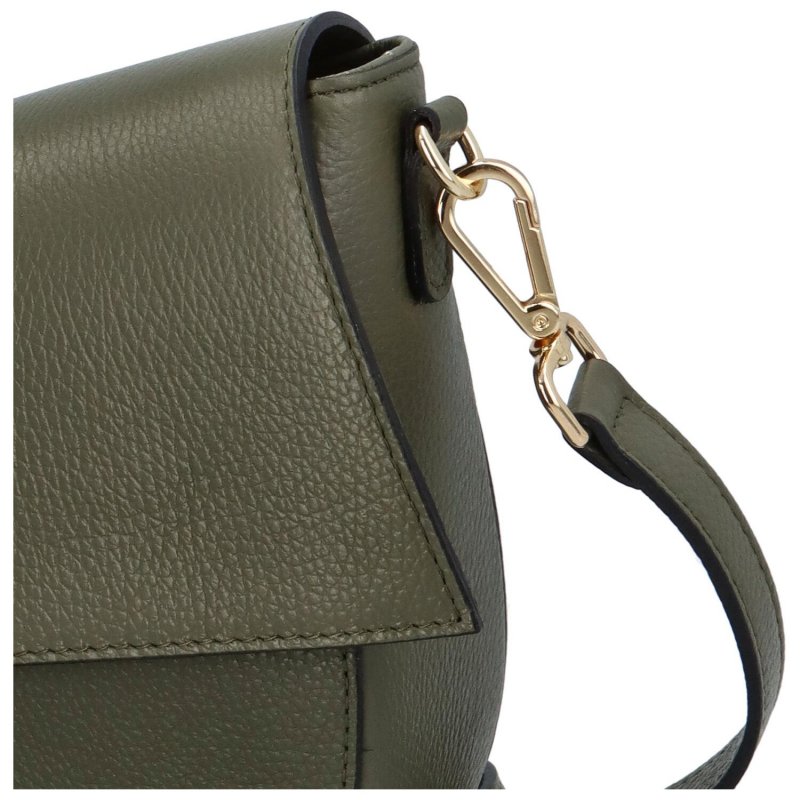 Luxusní dámská kožená kabelka Leather mini, tmavé zelená