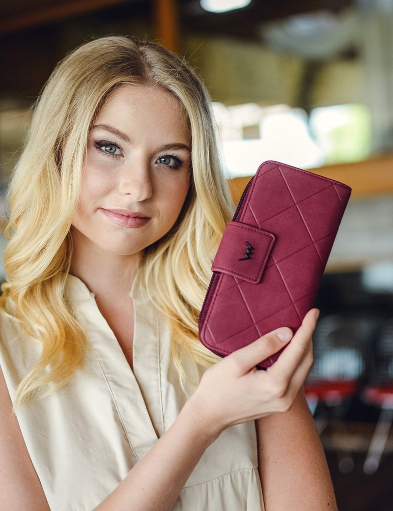 Trendová dámská koženková peněženka VUCH Allure, fialová