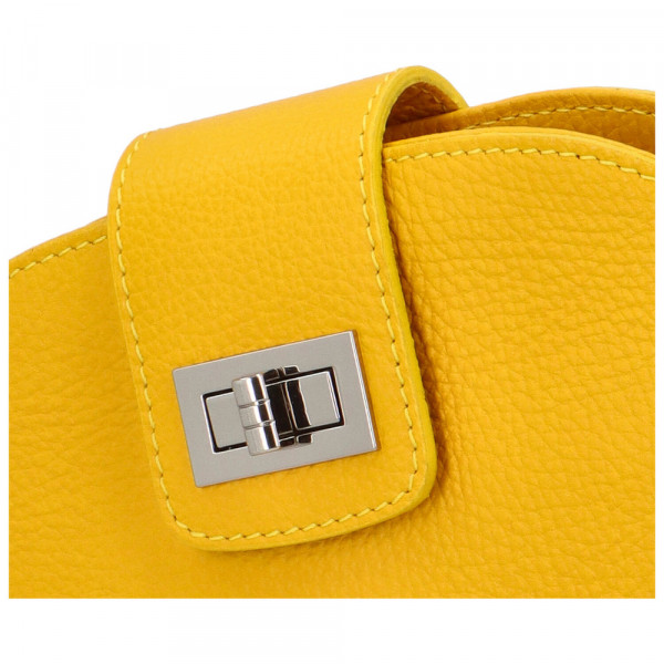 Zajímavá crossbody kabelka se zámečkem Viviana, světle žlutá