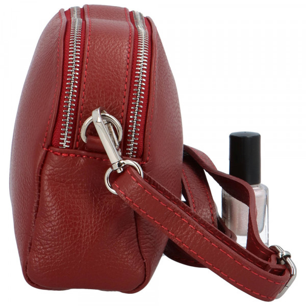 Menší dámská kožená kabelka Leather dream, tmavě červená