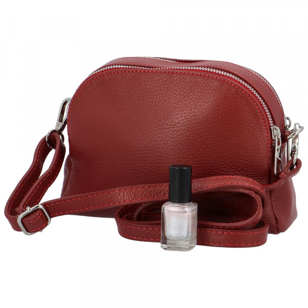 Menší dámská kožená kabelka Leather dream, tmavě červená