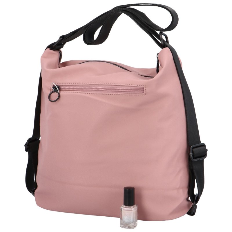 Volnočasová dámská lehká kabelka/batoh Pura, růžová