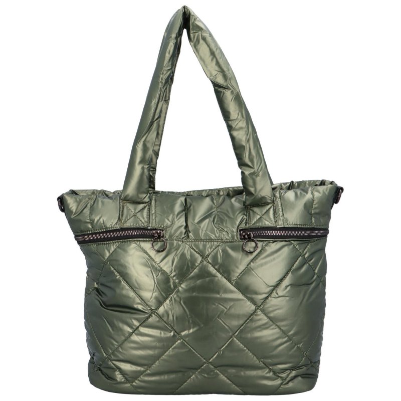 Módní prošívaná dámská taška ve výrazných barvách Lucía, zelená