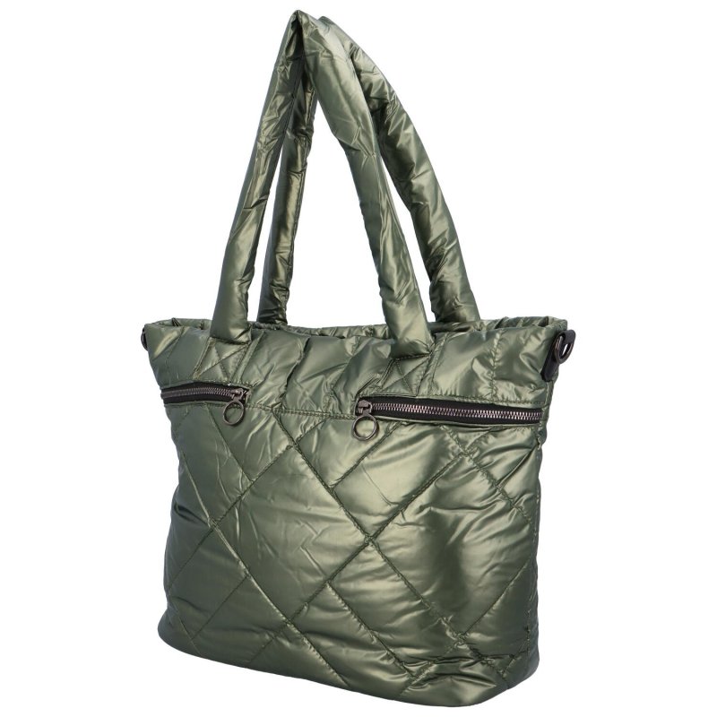 Módní prošívaná dámská taška ve výrazných barvách Lucía, zelená