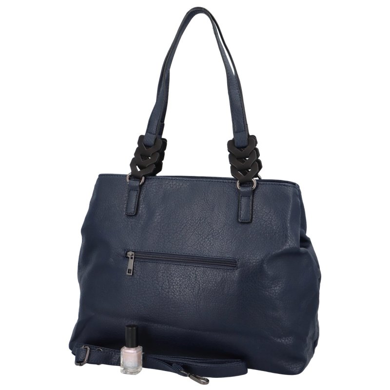 Výrazná a velká dámská koženková taška Dámaso, modrá