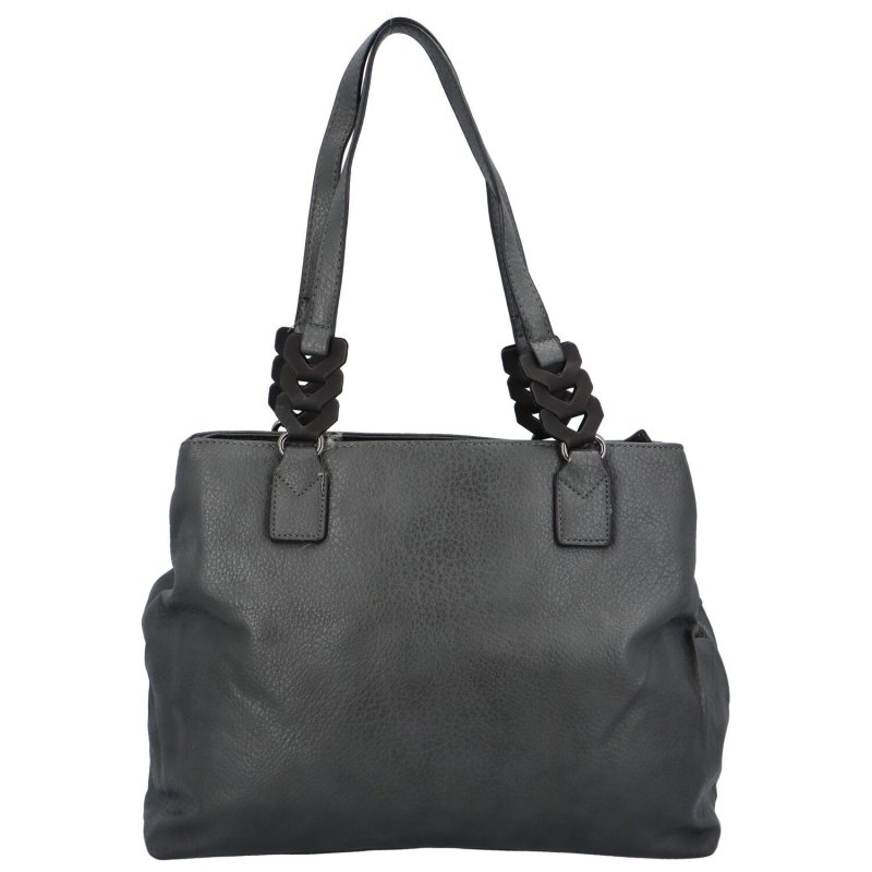 Výrazná a velká dámská koženková taška Dámaso, šedá
