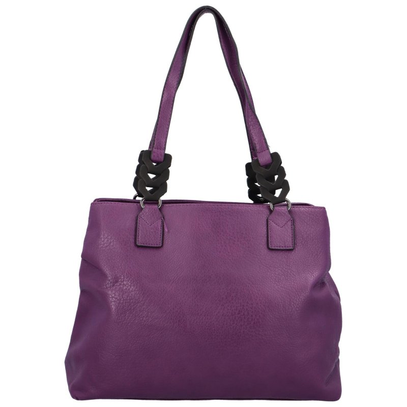 Výrazná a velká dámská koženková taška Dámaso, fialová