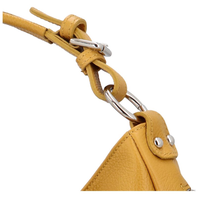 Luxusní dámská kožená kabelka přes rameno Euda,  D36 žlutá