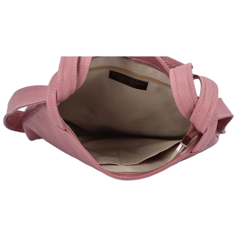 Krásná kožená kabelka-batoh Nora, D73 světle růžová
