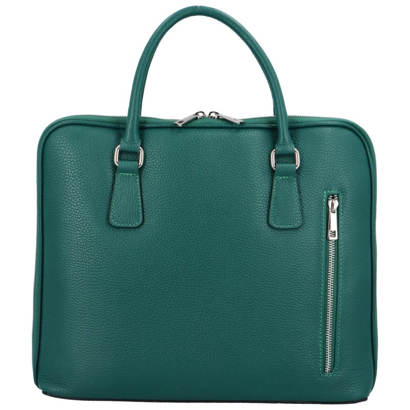 Kožená business taška na laptop Kendall, D33 zelená