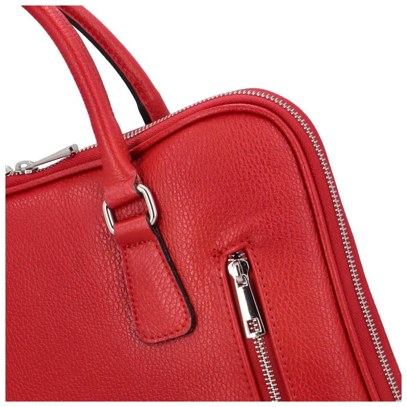 Kožená business taška na laptop Kendall, D58 červená