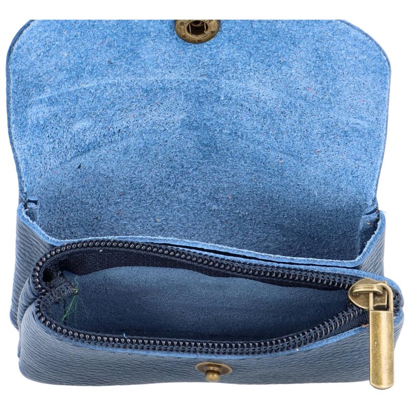 Malá kožená barevná peněženka do každé kabelky, Simone D26 tmavě modrá
