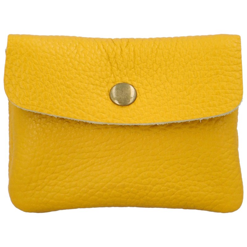 Malá kožená barevná peněženka do každé kabelky, Simone D 04 žlutá
