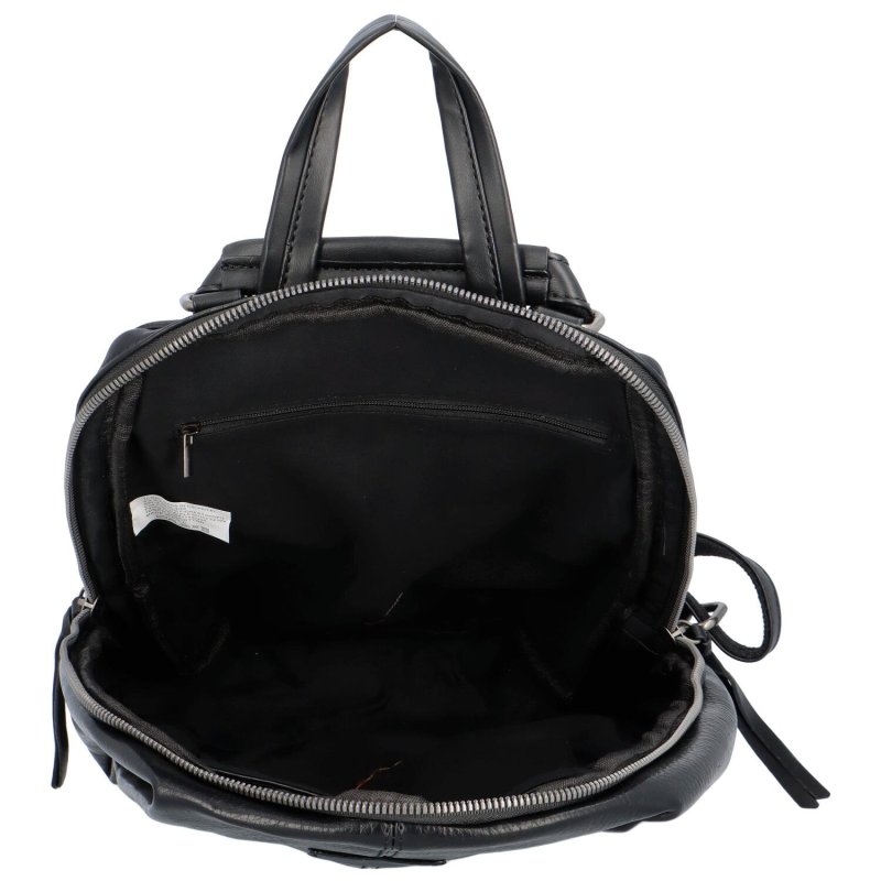 Dámský koženkový designový batůžek/taška Alfredo, černá