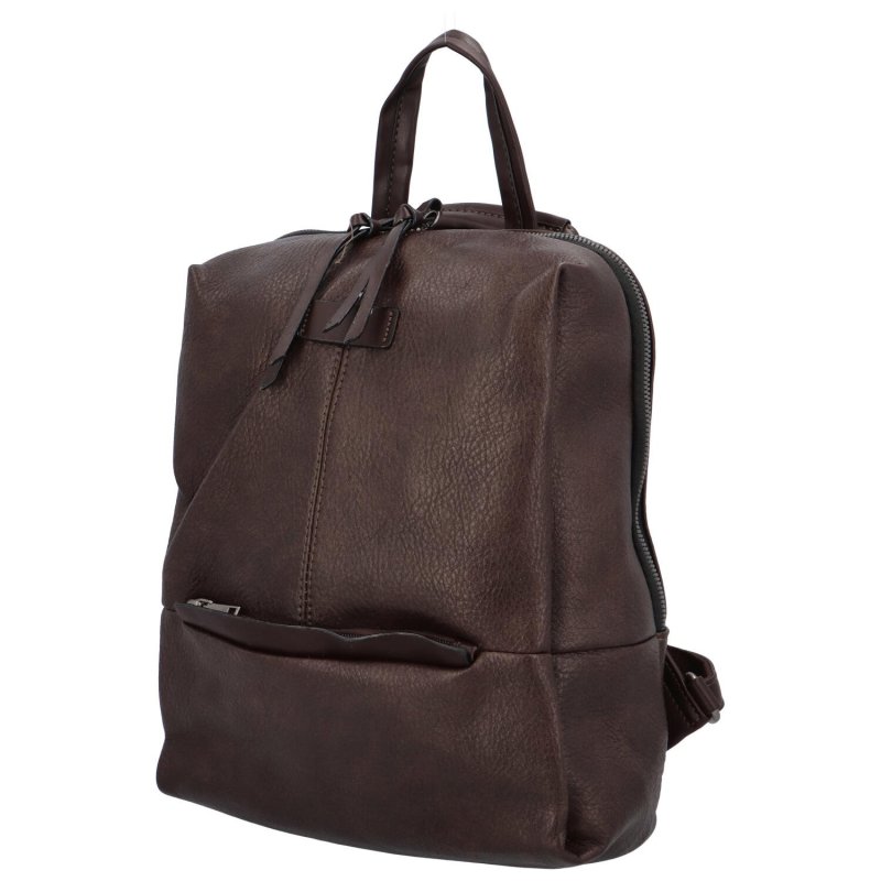 Dámský koženkový designový batůžek/taška Alfredo, tmavé hnědá