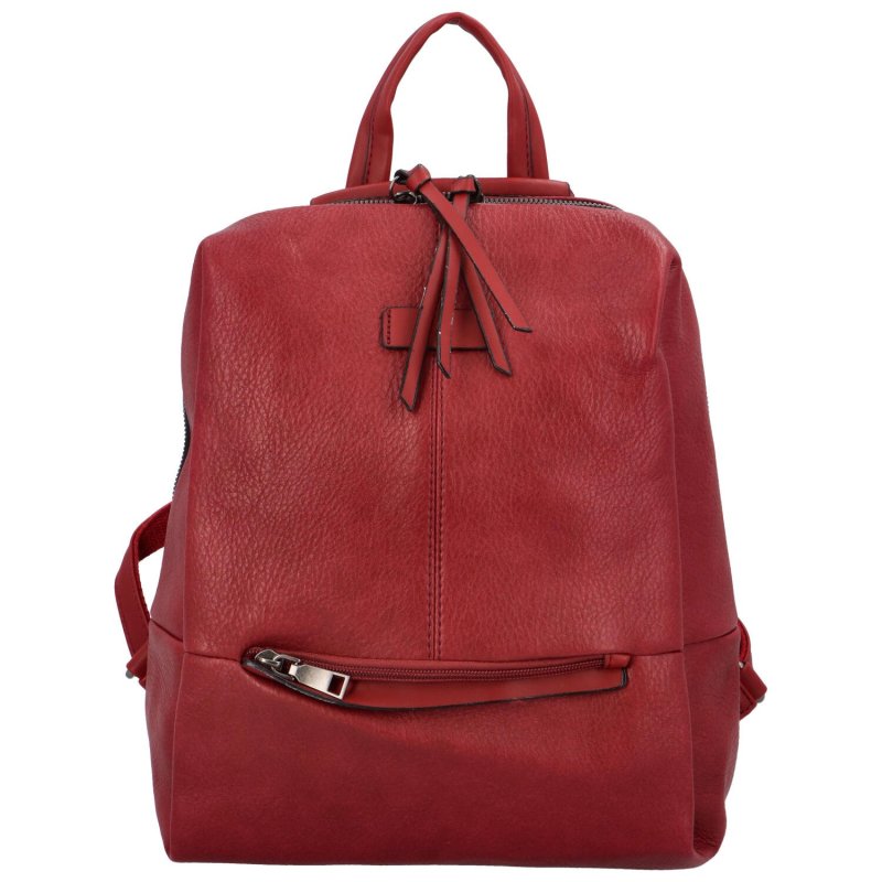 Dámský koženkový designový batůžek/taška Alfredo, červená