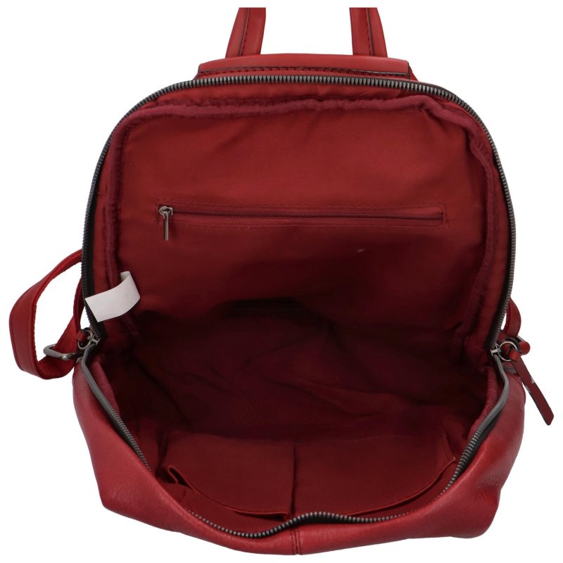 Dámský koženkový designový batůžek/taška Alfredo, čěrvená