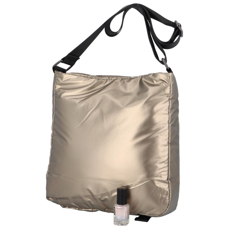 Módní volnočasová dámská taška z výrazného materiálu Gonzalo, zlatá