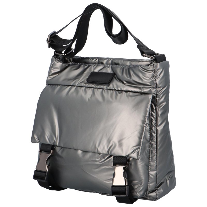 Módní volnočasová dámská taška z výrazného materiálu Gonzalo,šedá