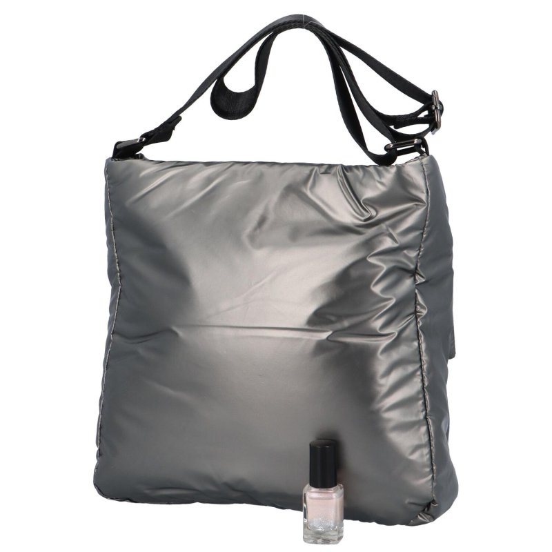 Módní volnočasová dámská taška z výrazného materiálu Gonzalo,šedá