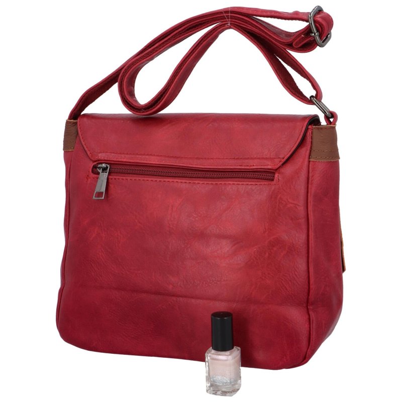 Praktická dámská taška na rameno s klopou Luciano, červená