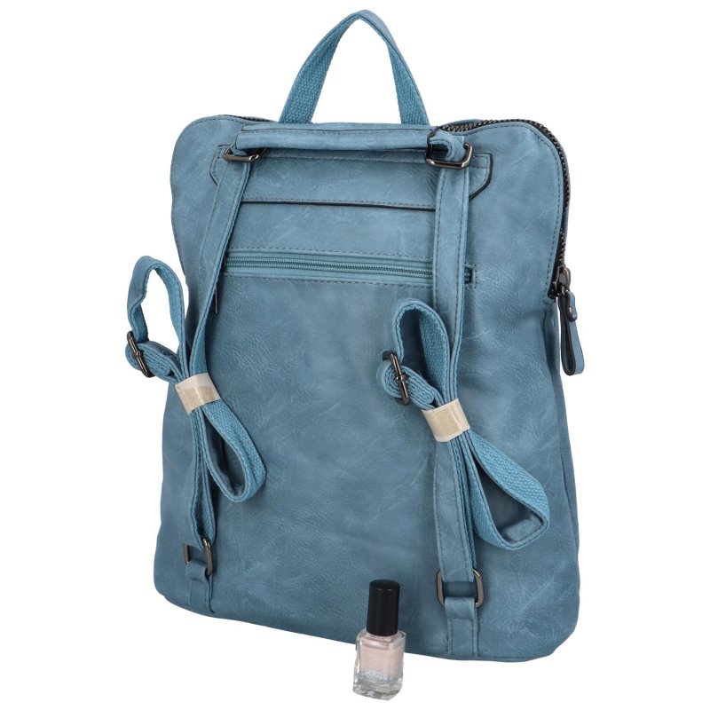 Praktický dámský koženkový kabelko/batůžek Reyes, světle modrá