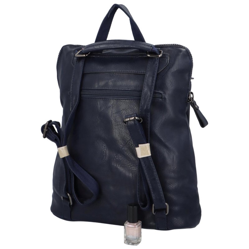 Praktický dámský koženkový kabelko/batůžek Reyes, modrá