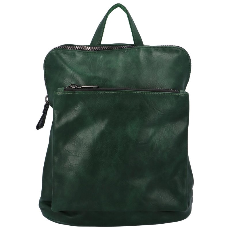 Praktický dámský koženkový kabelko/batůžek Reyes, zelená