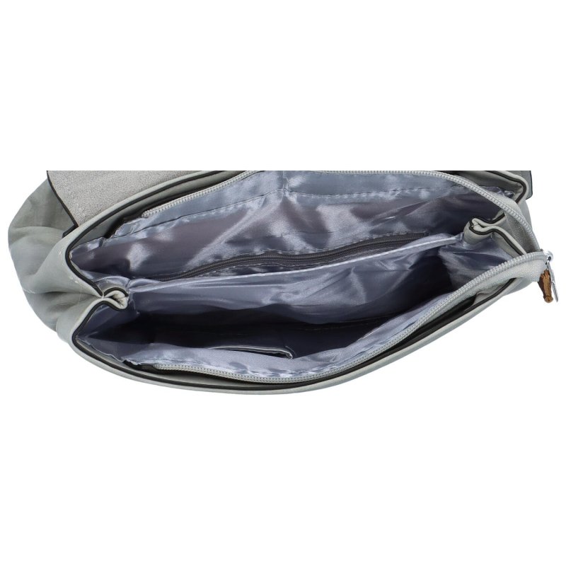 Dámský koženkový batůžek s výraznou klopou Emiliana, šedá
