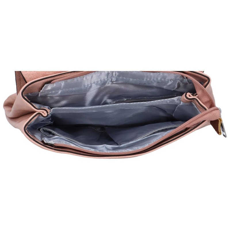 Dámský koženkový batůžek s výraznou klopou Emiliana, růžová