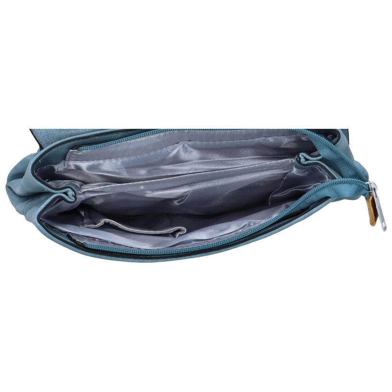 Dámský koženkový batůžek s výraznou klopou Emiliana, světle modrá