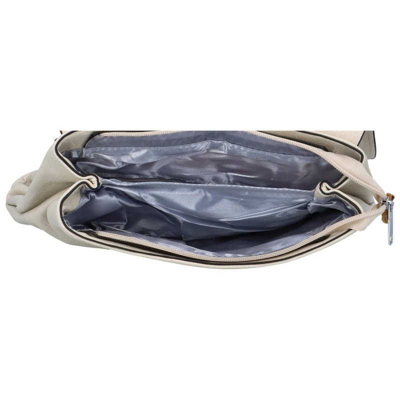 Dámský koženkový batůžek s výraznou klopou Emiliana, béžová
