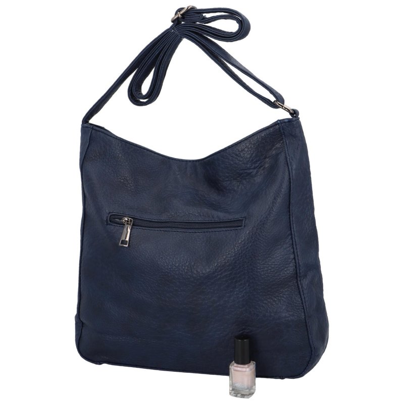 Prostorná a praktická dámská koženková taška na rameno Amada, modrá