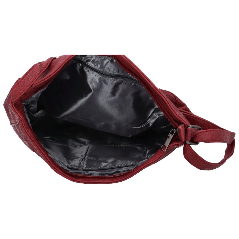 Prostorná a praktická dámská koženková taška na rameno Amada, červená