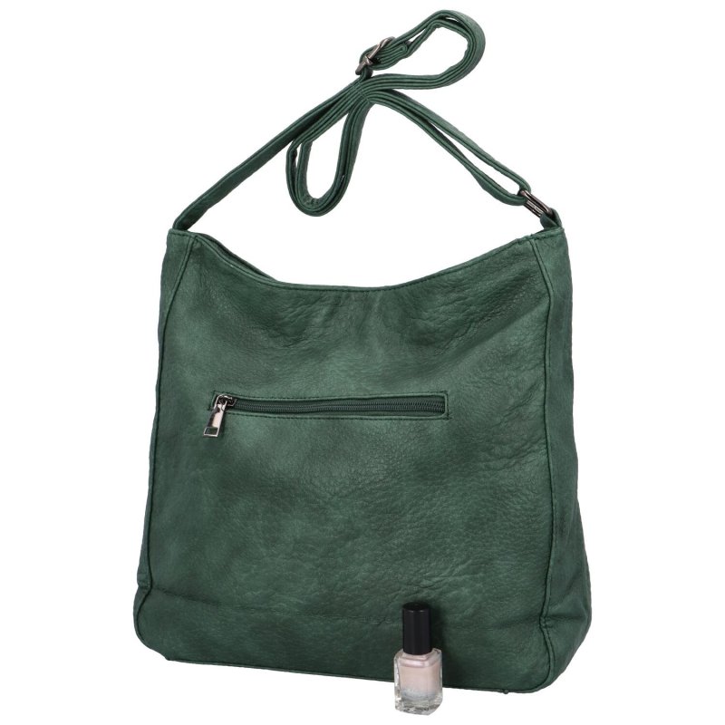 Prostorná a praktická dámská koženková taška na rameno Amada, zelená