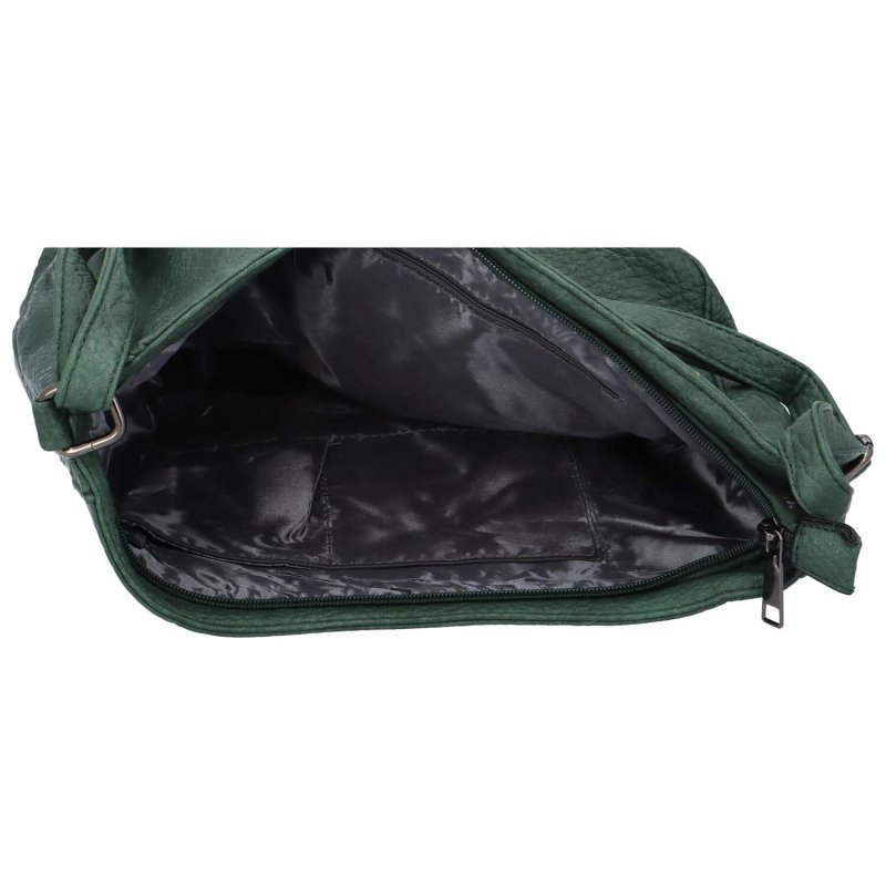 Prostorná a praktická dámská koženková taška na rameno Amada, zelená