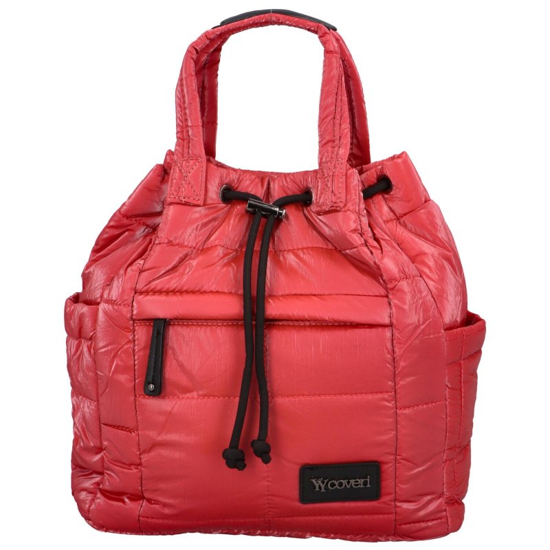Módní dámská prošívaná taška i batoh v jednom Astird, červená
