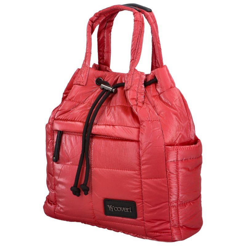 Módní dámská prošívaná taška i batoh v jednom Astird, červená